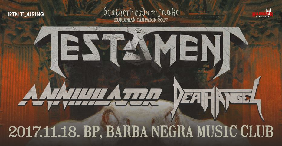 Alig van már jegy a Testament, az Annihilator és a Death Angel koncertjére